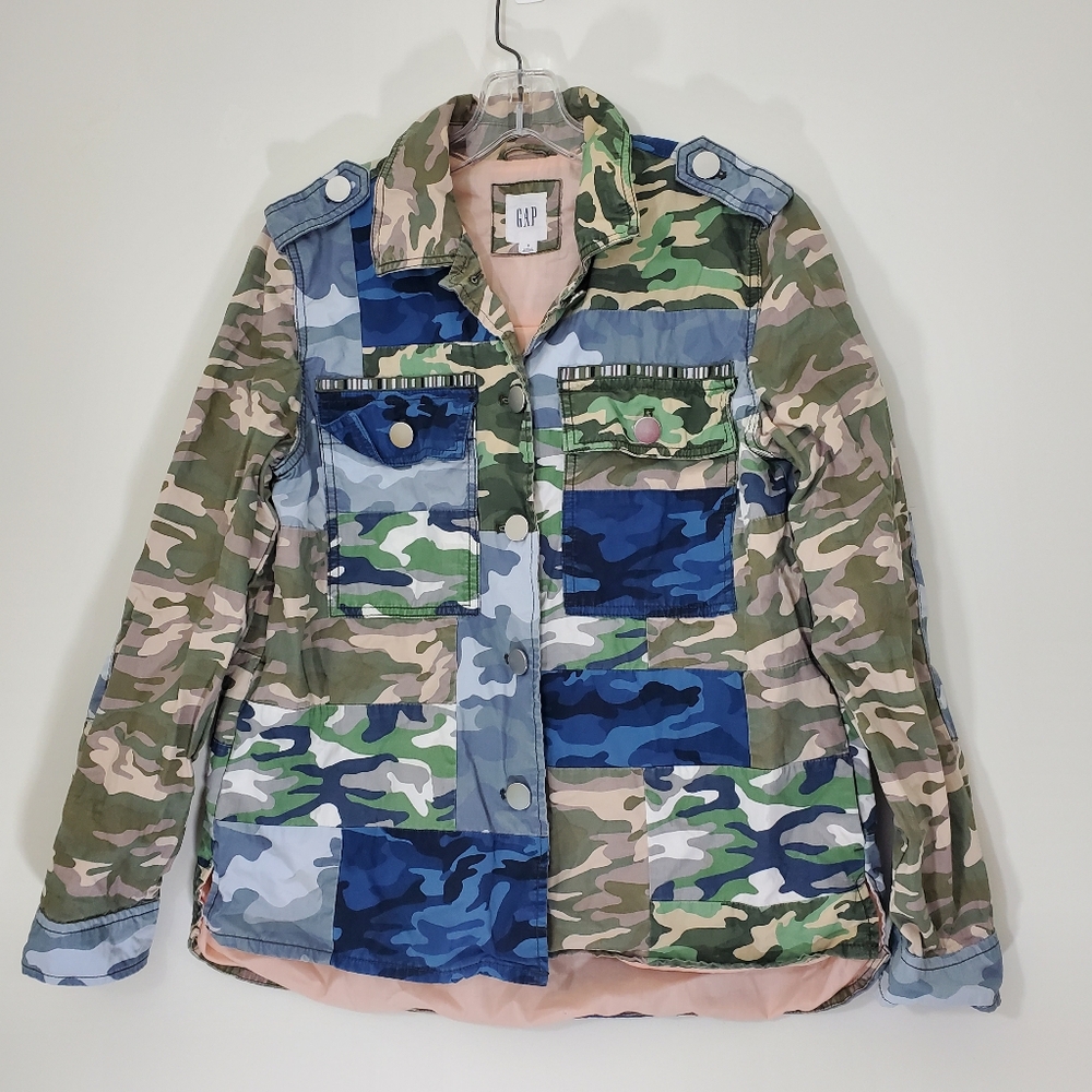 Gap Multicolored Patchwork Camouflage Cotton Jack… - image 1